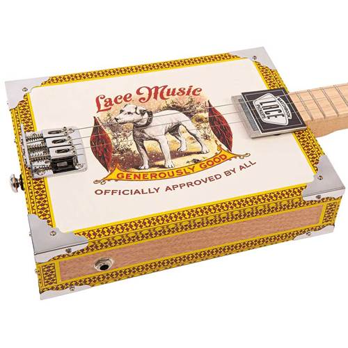 Lace Cigar Box Electric Guitar 3 String Pero Pup  Lace Cigar Box Electric Guitar 3 String Pero Pup