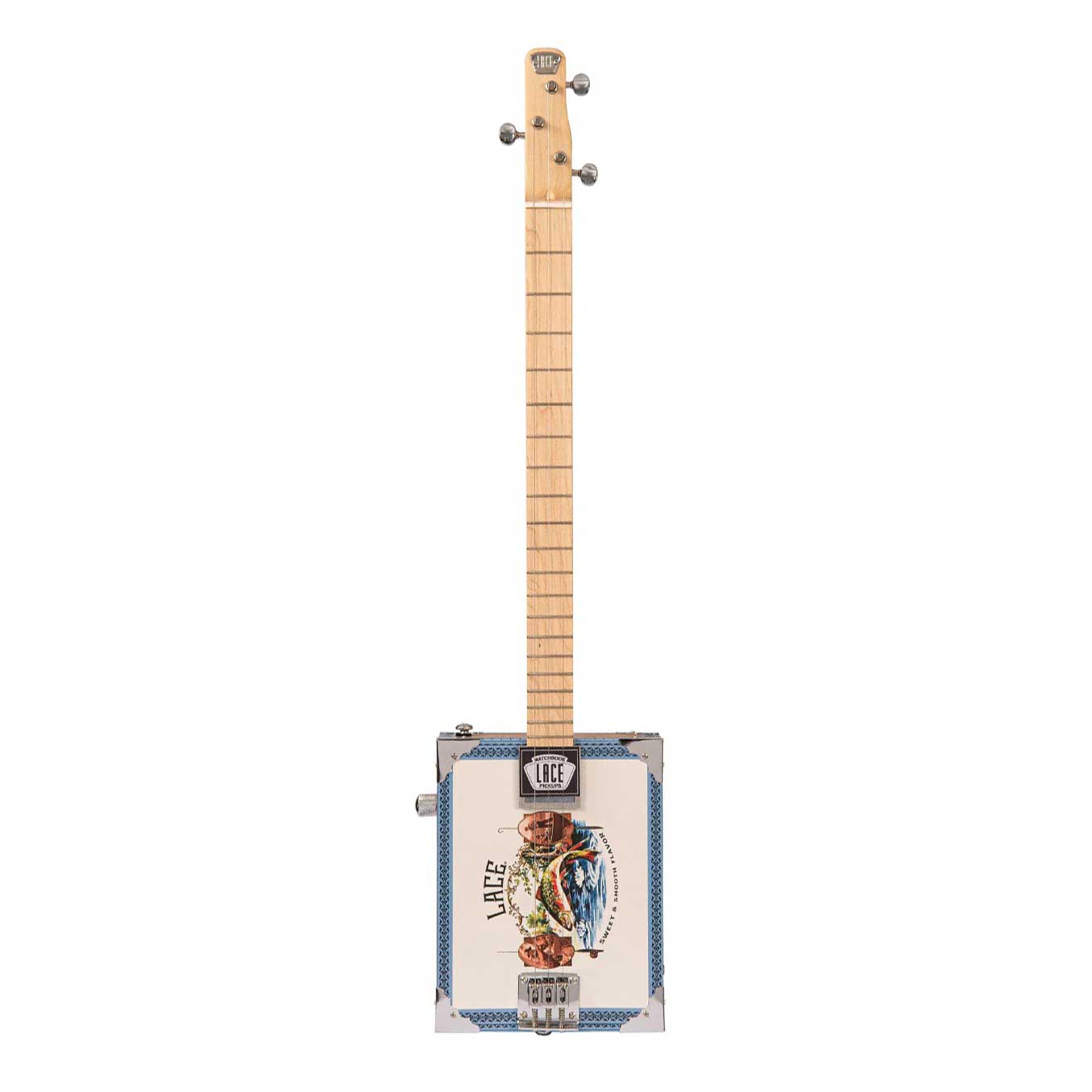 Lace Cigar Box Electric Guitar 3 String Gone Fishin guitarguitar