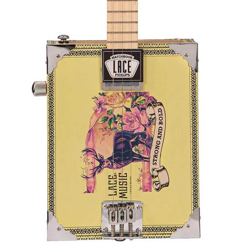 Lace Cigar Box Electric Guitar 3 String Deer Crossing Lace Cigar Box Electric Guitar 3 String Deer Crossing
