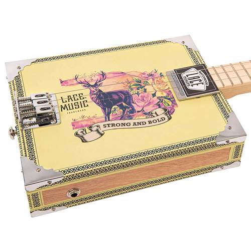 Lace Cigar Box Electric Guitar 3 String Deer Crossing Lace Cigar Box Electric Guitar 3 String Deer Crossing