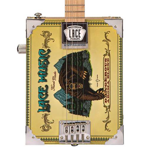 Lace Cigar Box Electric Guitar 4 String Grizzly Lace Cigar Box Electric Guitar 4 String Grizzly