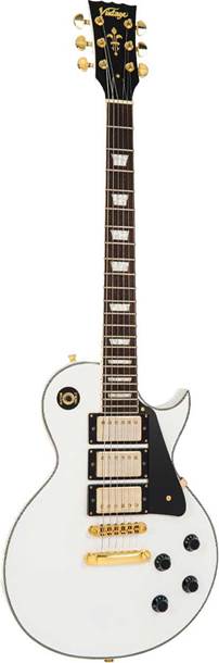 Vintage V1003AW V100 3 Pickup Guitar Gold Hardware Arctic White