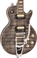 Vintage V100BLB V100 Guitar Black Flamed Maple With Bigsby