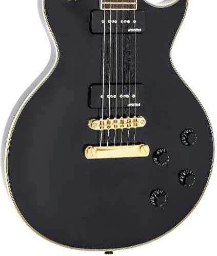 Vintage V100PBB V100 Guitar 2W90 Gold Hardware Gloss Black Vintage V100PBB V100 Guitar 2W90 Gold Hardware Gloss Black