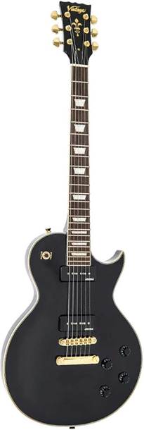 Vintage V100PBB V100 Guitar 2W90 Gold Hardware Gloss Black