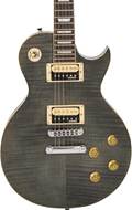 Vintage V100TBK V100 Guitar Flamed Maple Thru Black