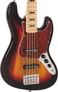 Vintage V495 5 String Coaster Series Bass Guitar 3 Tone Sunburst