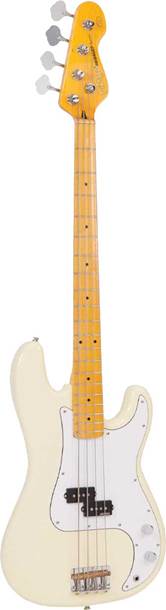 Vintage V4 Reissued Maple Fingerboard Bass Vintage White Guitarguitar