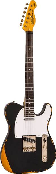Vintage V62 ICON Electric Guitar Distressed Black