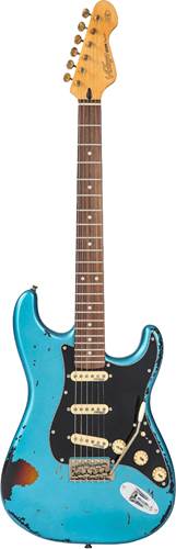 Vintage V6MRGHB V6 Icon Distressed Gun Hill Blue On Sunburst Vintage V6MRGHB V6 Icon Distressed Gun Hill Blue On Sunburst