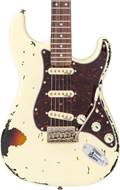 Vintage V6 Icon Distressed White Over Sunburst Electric Guitar