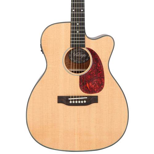 Vintage Stage Series Folk Cutaway Electro-Acoustic Guitar Natural Vintage Stage Series Folk Cutaway Electro-Acoustic Guitar Natural