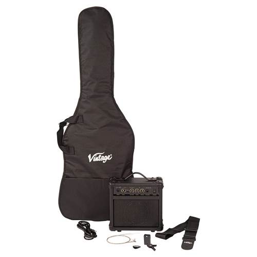 Vintage V10 Coaster Series Electric Guitar Pack Left Handed Boulevard Black Vintage V10 Coaster Series Electric Guitar Pack Left Handed Boulevard Black