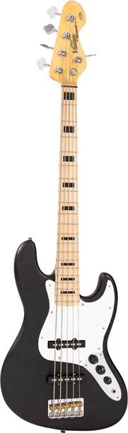 Vintage VJ75MBK VJ75 ReIssued 5 String Bass Maple Fingerboard Gloss Black