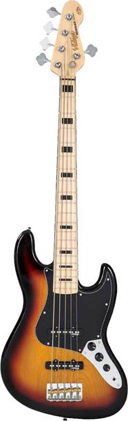 Vintage VJ75 ReIssued 5 String Bass Maple Fingerboard Sunburst
