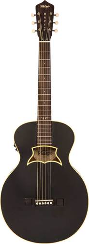 Vintage VRA900EA Raven By Paul Brett Electro Acoustic Guitar Satin Black