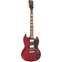 Vintage VS6 Icon Electric Guitar Distressed Cherry Red Front View