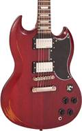 Vintage VS6 Icon Electric Guitar Distressed Cherry Red