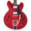 Vintage VSA500B Reissued Semi Acoustic Guitar with Bigsby - Cherry Red Front View