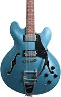 Vintage VSA500B Reissued Semi Acoustic Guitar with Bigsby Gun Hill Blue