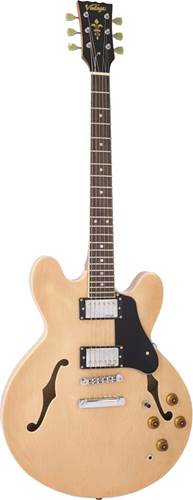 Vintage VSA500 ReIssued Semi Acoustic Guitar Natural Maple