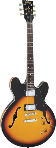 Vintage VSA500SB ReIssued Semi-Acoustic Guitar Sunburst