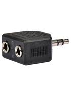 QTX Splitter 3.5mm Stereo Jack Plug 2 x 3.5mm Stereo Jack Sockets