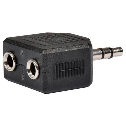 QTX Splitter 3.5mm Stereo Jack Plug  2 x 3.5mm Stereo Jack Sockets