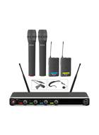 Chord NU4 Quad 2 x Handheld and 2 x Headset UHF Wireless Microphone System