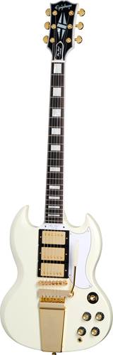 Epiphone Inspired by Gibson Custom 1963 Les Paul SG Custom With Maestro Vibrola Classic White