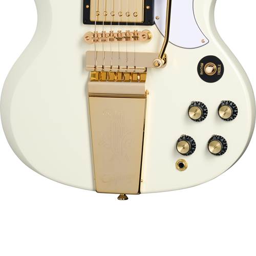 Epiphone Inspired by Gibson Custom 1963 Les Paul SG Custom With Maestro Vibrola Classic White Epiphone Inspired by Gibson Custom 1963 Les Paul SG Custom With Maestro Vibrola Classic White