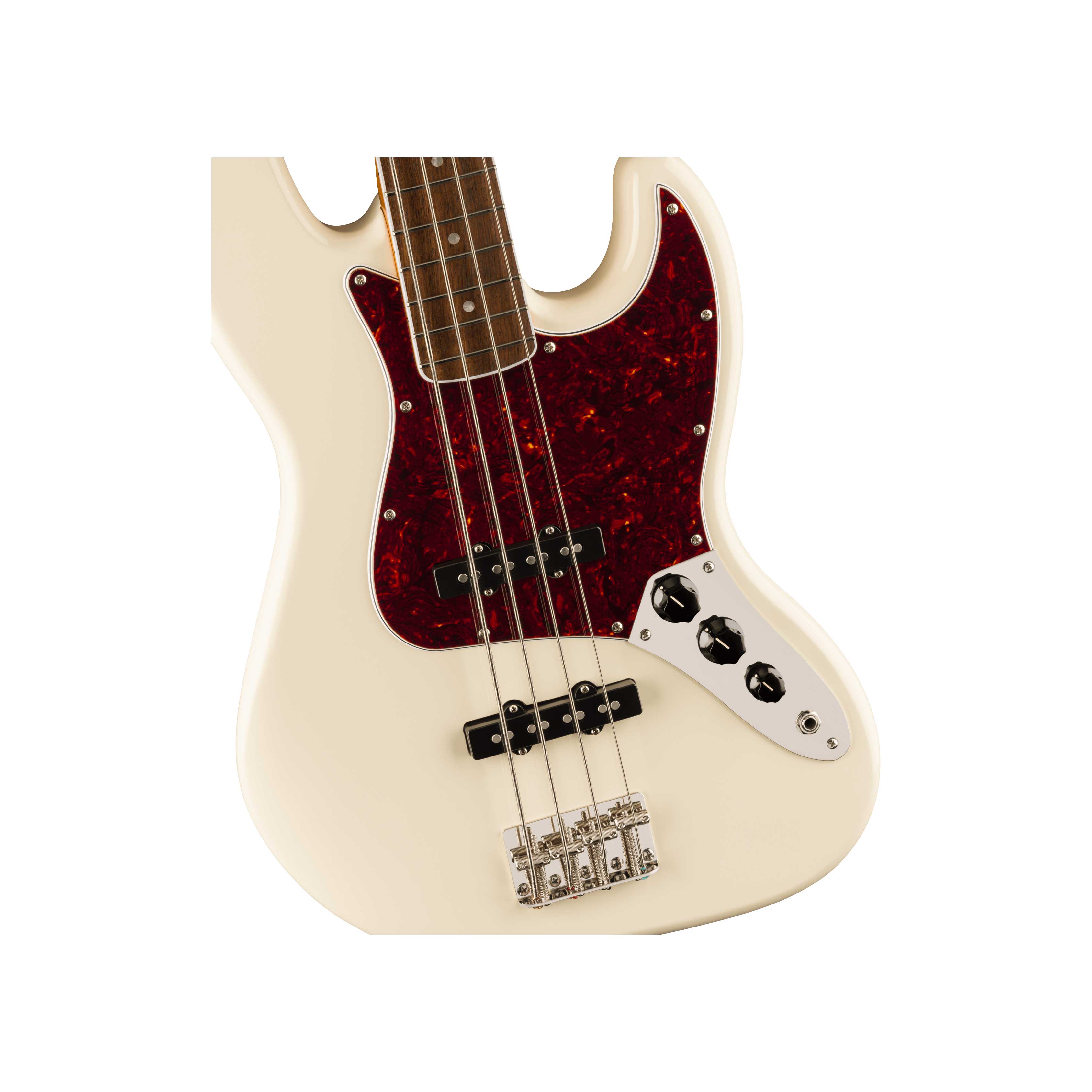 Squier Limited Edition Classic Vibe Mid-'60s Jazz Bass Laurel Fingerboard Tortoiseshell Pickguard Olympic White