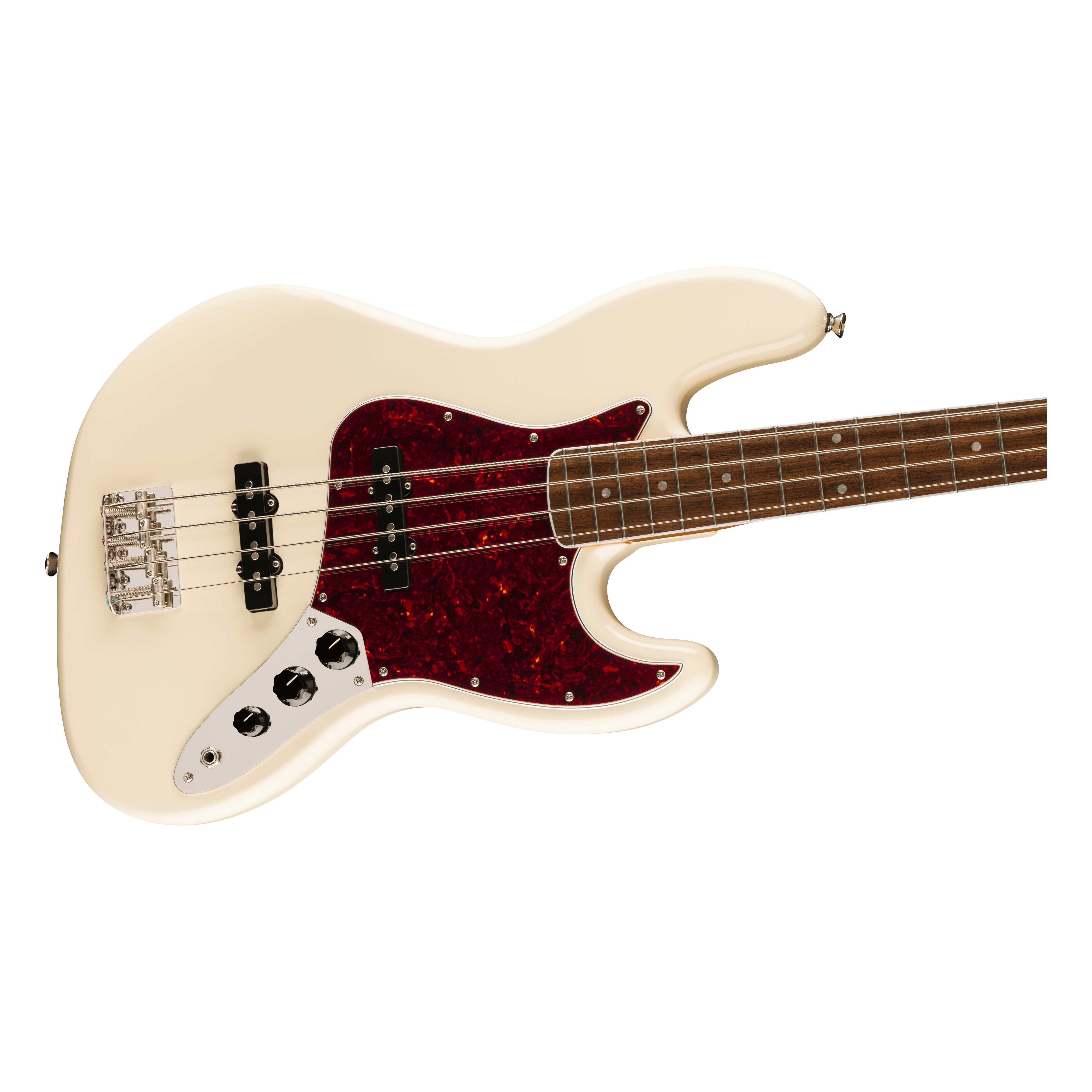 Squier Limited Edition Classic Vibe Mid-'60s Jazz Bass Laurel Fingerboard  Tortoiseshell Pickguard Olympic White