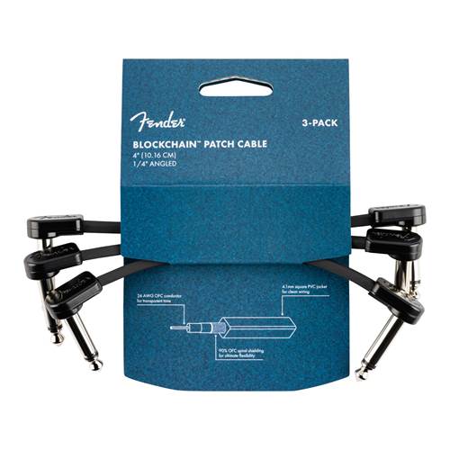 Fender  Blockchain 4 Inch Patch Cable 3-Pack Angle/Angle