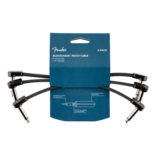 Fender  Blockchain 6 Inch  Patch Cable 3-Pack Angle/Angle