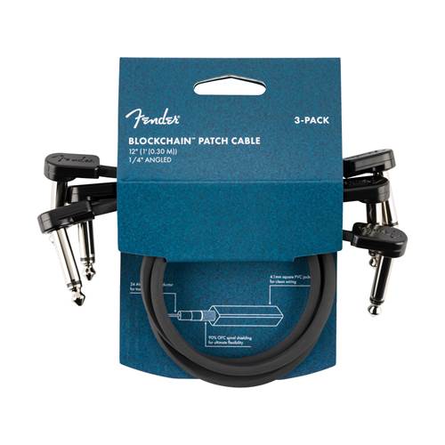 Fender Blockchain 12 Inch Patch Cable 3-Pack Angle/Angle