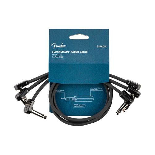 Fender Blockchain 16 Inch Patch Cable 3-Pack Angle/Angle