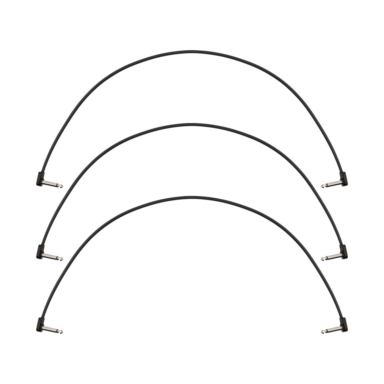 Fender Blockchain Patch Cables 3-Pack: Low-Profile Angle Plugs For Guitar Pedal Boards