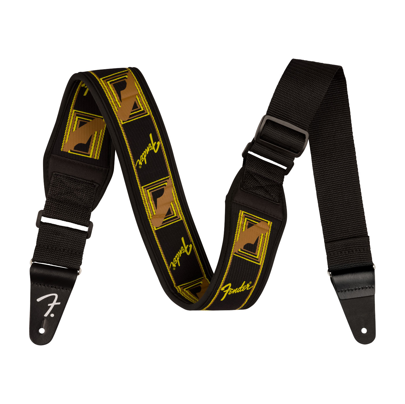 Fender Swell Neoprene Strap Black/Yellow/Brown Mono 2.5 Inch