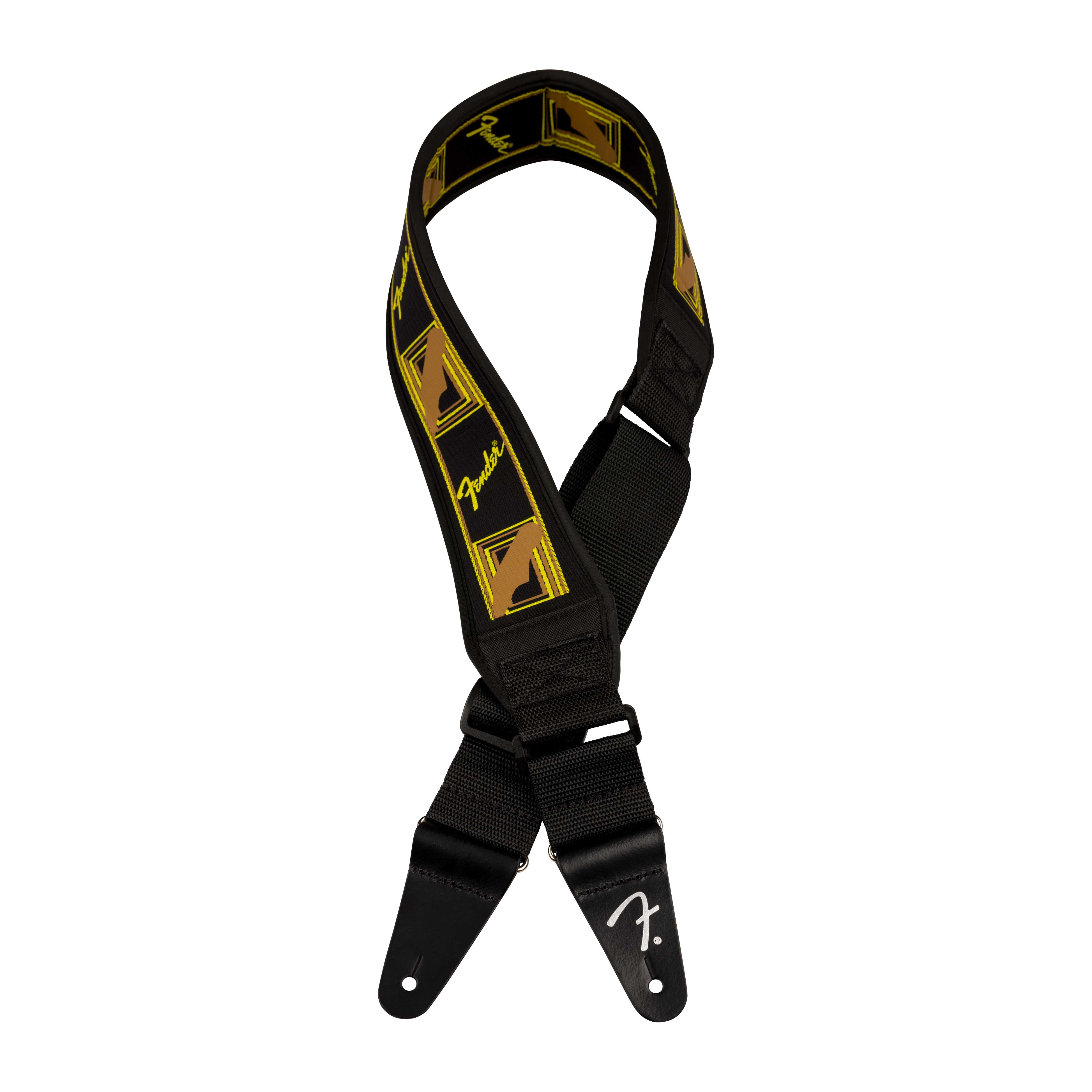 Fender Swell Neoprene Strap Black/Yellow/Brown Mono 2.5 Inch