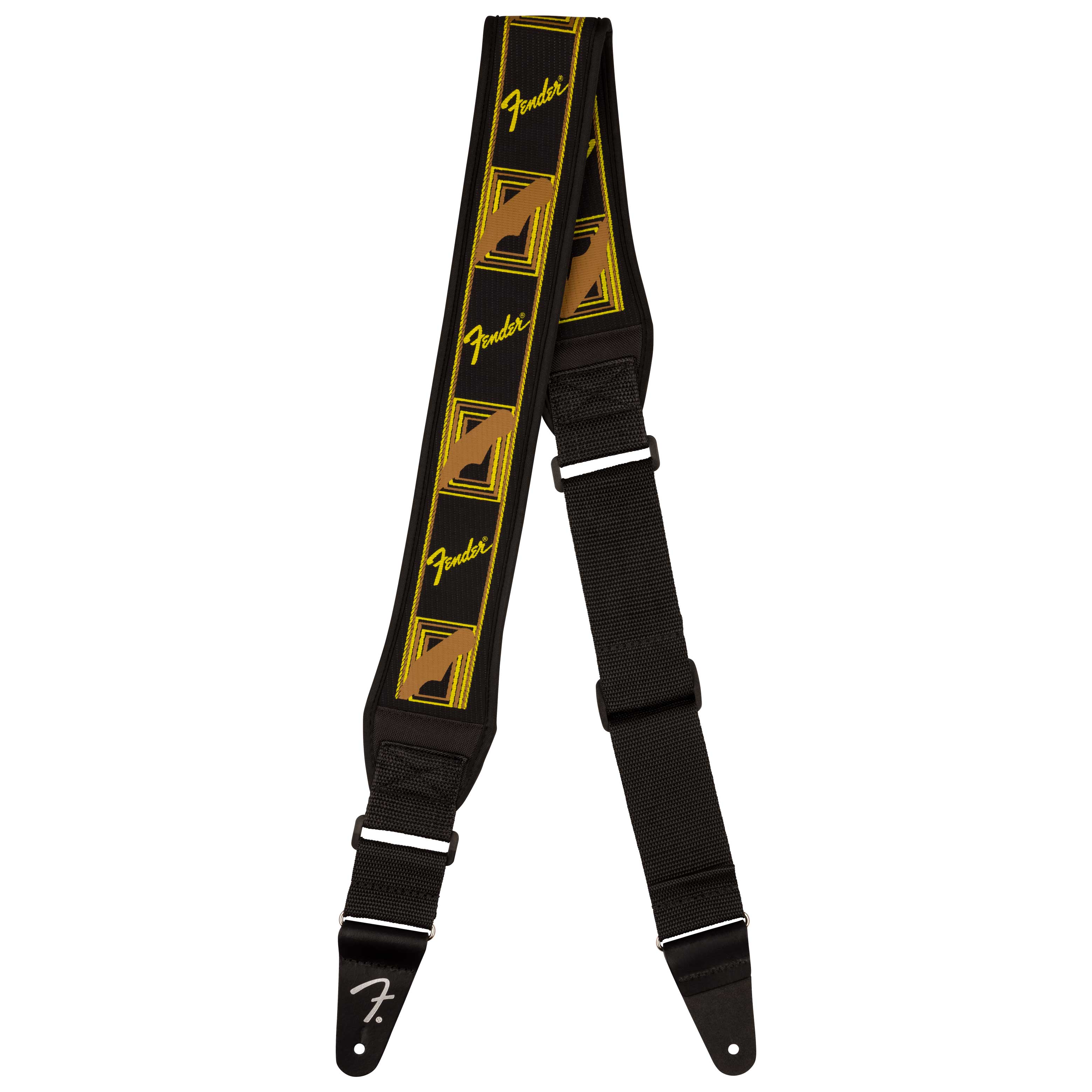 Fender Swell Neoprene Strap Black/Yellow/Brown Mono 2.5 Inch
