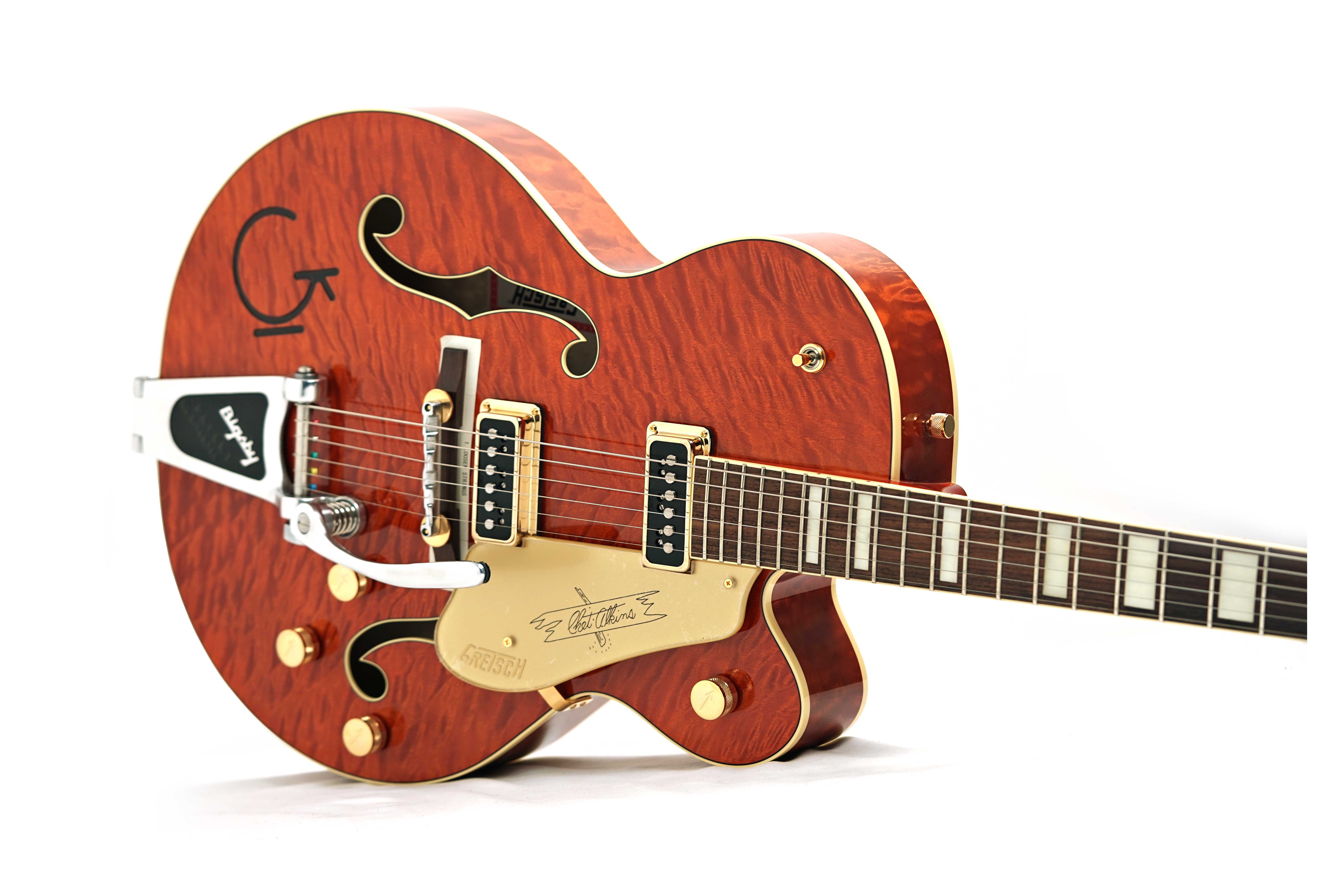 Gretsch G6120TGQM-56 Limited Edition Chet Round Up Orange #JT23103897