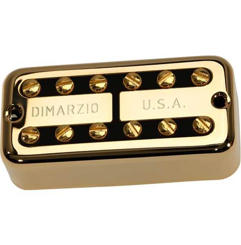 DiMarzio New'Tron Bridge Pickup F-Spaced Gold Cover Black Insert DiMarzio New'Tron Bridge Pickup F-Spaced Gold Cover Black Insert