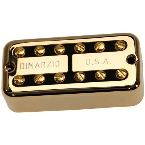 DiMarzio PAF'Tron Bridge Pickup F-Spaced Gold Cover Black Insert Humbucker Pickup DiMarzio PAF'Tron Bridge Pickup F-Spaced Gold Cover Black Insert Humbucker Pickup
