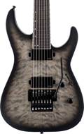 ESP LTD M-1007 Baritone Quilted Maple Charcoal Burst Satin