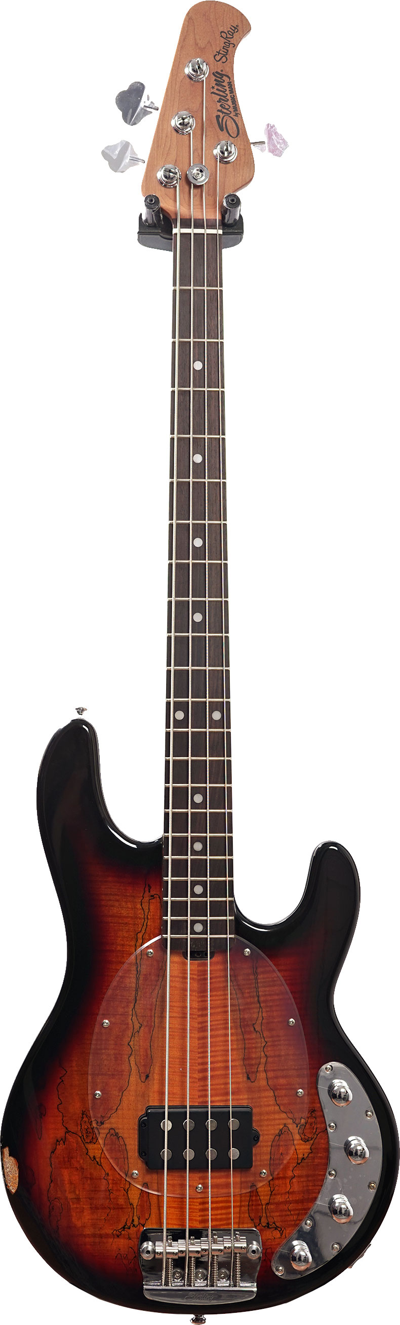 Music Man StingRay RAY34 Spalted Maple 3-Tone Sunburst (Ex-Demo) #SR77770