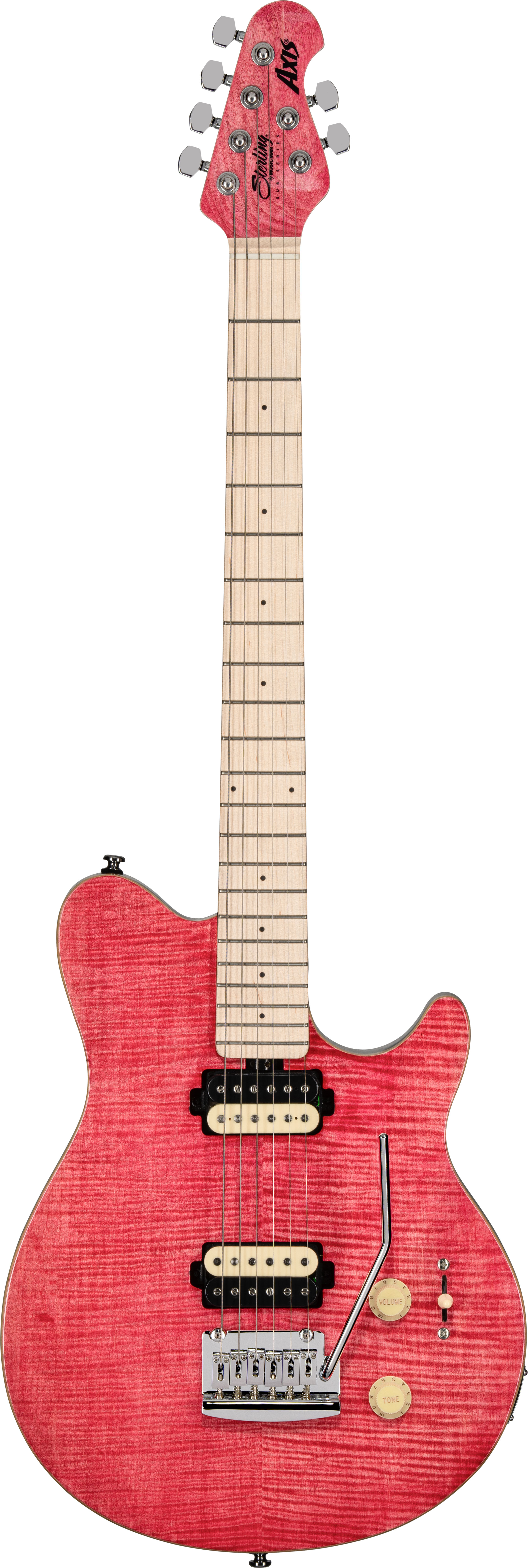 Music Man Sterling SUB Axis AX3 Flame Maple Stain Pink | guitarguitar