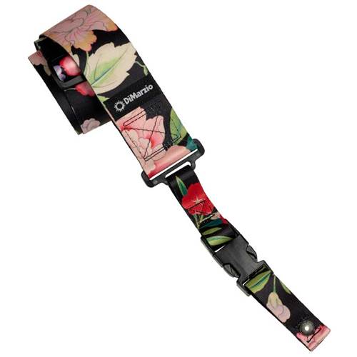 DiMarzio ClipLock Steve Vai Botanical Quick Release Guitar Strap 2 Inch Botanical Black