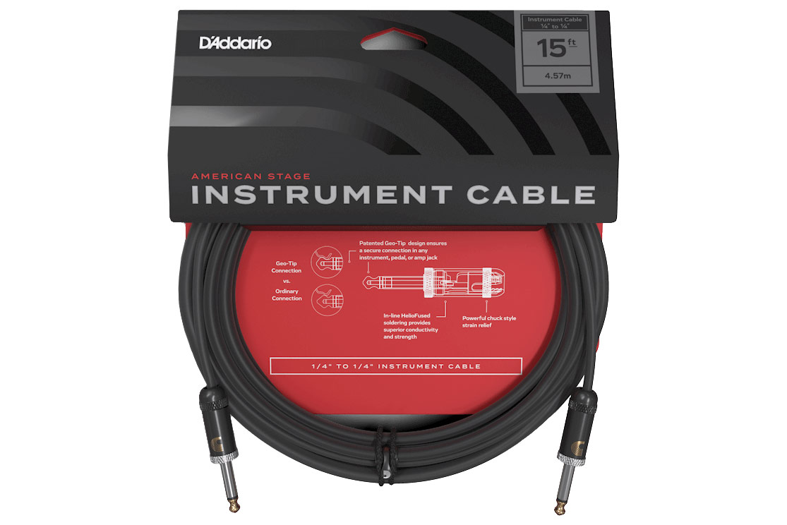 D'Addario Planet Waves American Stage Instrument Cable 15 Feet