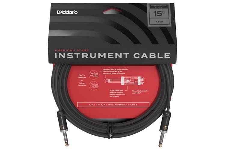 D'Addario Planet Waves American Stage Instrument Cable 15 Feet